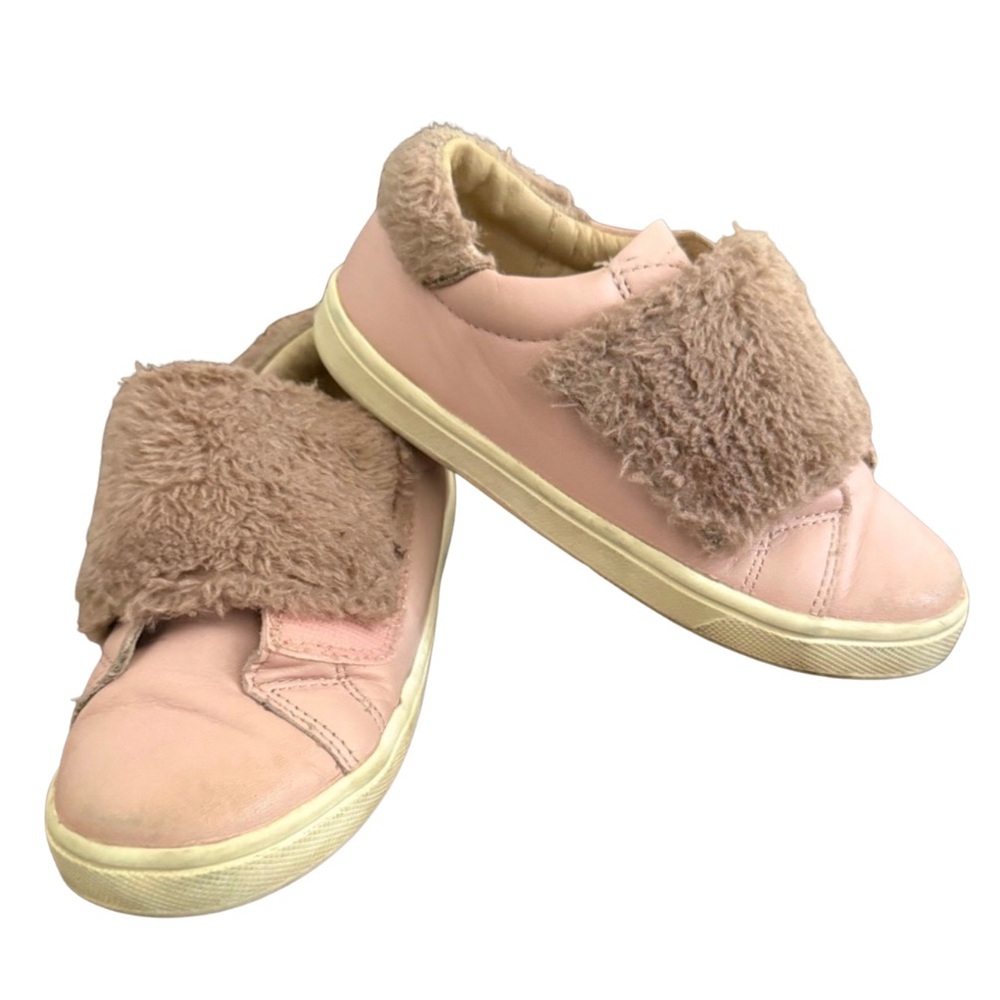 Old soles Girls pink fur sneakers in great condition size 12